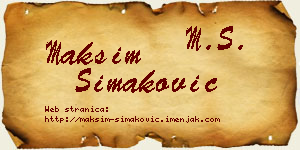 Maksim Simaković vizit kartica